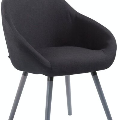 Chaise visiteur Hamburg tissu gris noir 61x64x79 noir Matière Bois