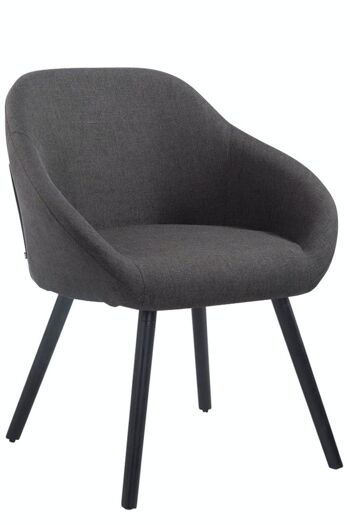 Chaise visiteur Hamburg tissu noir gris foncé 61x64x79 gris foncé Matière Bois