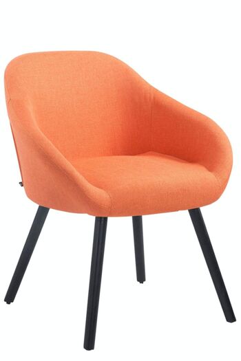 Chaise visiteur Hamburg tissu noir orange 61x64x79 orange Matière Bois