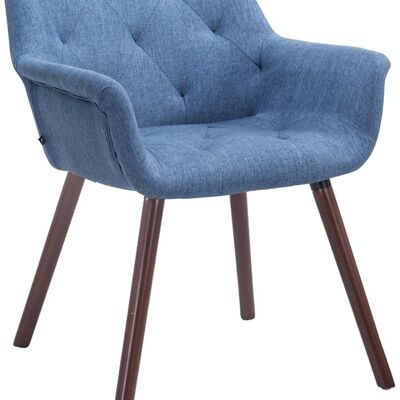 Besucherstuhl Cassidy Stoff Nussbaum (Eiche) blau 60x67x83 blau Material Holz