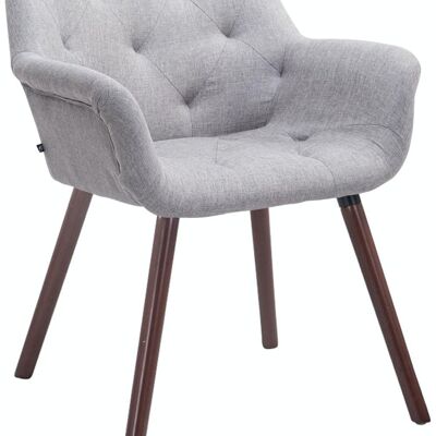 Chaise visiteur Cassidy tissu noyer (chêne) Gris 60x67x83 Gris Matière Bois