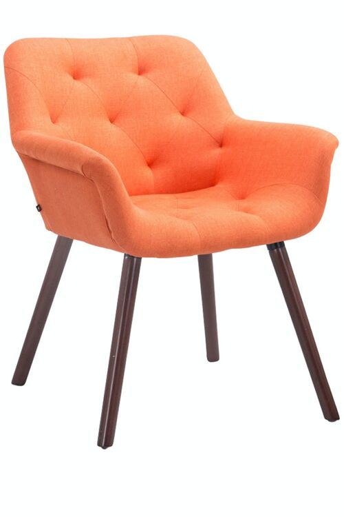 Bezoekersstoel Cassidy stof walnoot (eiken) oranje 60x67x83 oranje Materiaal Hout