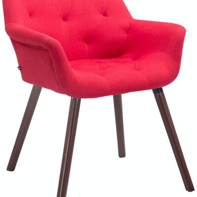 Chaise visiteur Cassidy tissu noyer (chêne) rouge 60x67x83 rouge Matière Bois