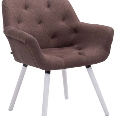 Visitor chair Cassidy fabric white (oak) brown 60x67x83 brown Material Wood