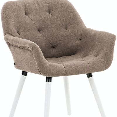 Visitor chair Cassidy fabric white (oak) taupe 60x67x83 taupe Material Wood