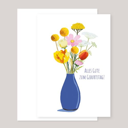 Geburtstagskarte »Blaue Vase«