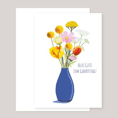 Birthday card »Blue Vase«