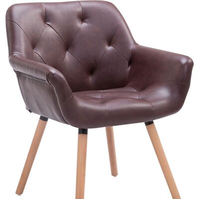Visitor chair Cassidy imitation leather Natura (oak) bordeaux 60x67x83 bordeaux artificial leather Wood