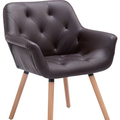 Visitor chair Cassidy imitation leather Natura (oak) brown 60x67x83 brown imitation leather Wood