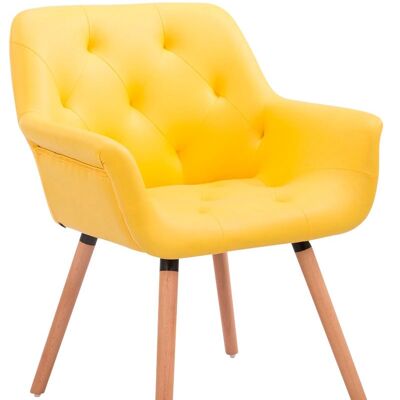 Chaise visiteur Cassidy simili cuir Natura (chêne) jaune 60x67x83 simili cuir jaune Bois