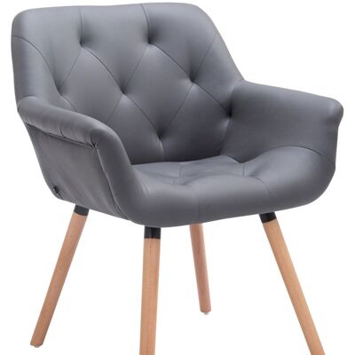 Visitor chair Cassidy imitation leather Natura (oak) Gray 60x67x83 Gray imitation leather Wood