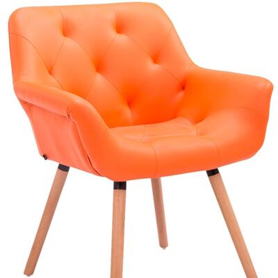 Chaise visiteur Cassidy simili cuir Natura (chêne) orange 60x67x83 simili cuir orange Bois