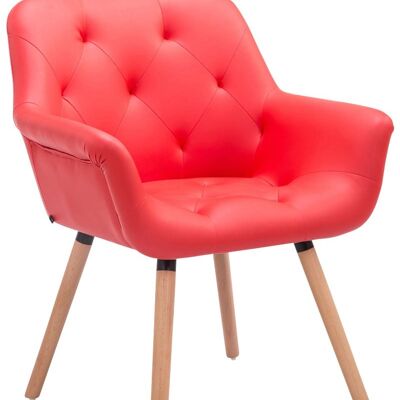 Visitor chair Cassidy imitation leather Natura (oak) red 60x67x83 red imitation leather Wood