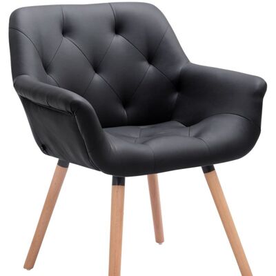 Visitor chair Cassidy imitation leather Natura (oak) black 60x67x83 black imitation leather Wood