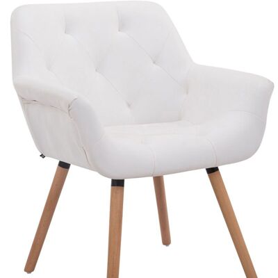 Visitor chair Cassidy imitation leather Natura (oak) white 60x67x83 white imitation leather Wood