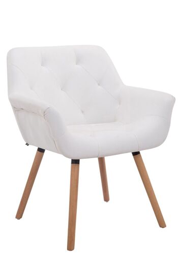 Chaise visiteur Cassidy simili cuir Natura (chêne) blanc 60x67x83 simili cuir blanc Bois