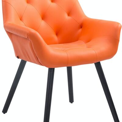 Silla de visita Cassidy simil piel negro (roble) naranja 60x67x83 simil piel naranja Madera