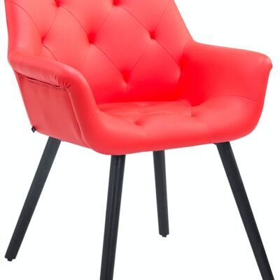 Visitor chair Cassidy imitation leather black (oak) red 60x67x83 red imitation leather Wood