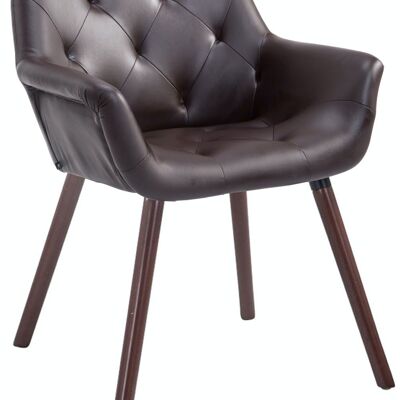 Visitor chair Cassidy imitation leather walnut (oak) brown 60x67x83 brown leatherette Wood