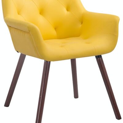 Silla de visita Cassidy simil piel nogal (roble) amarillo 60x67x83 simil cuero amarillo Madera