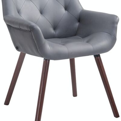 Visitor chair Cassidy imitation leather walnut (oak) Gray 60x67x83 Gray leatherette Wood