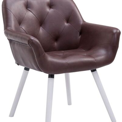 Visitor chair Cassidy imitation leather white (oak) bordeaux 60x67x83 bordeaux artificial leather Wood