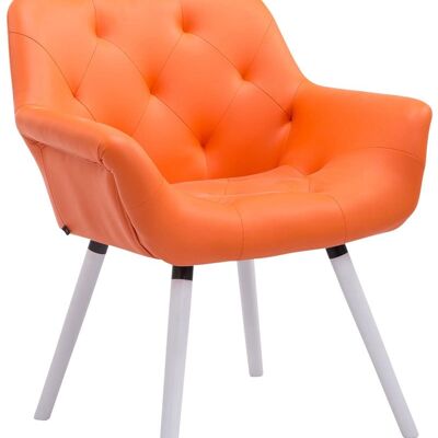 Visitor chair Cassidy imitation leather white (oak) orange 60x67x83 orange imitation leather Wood