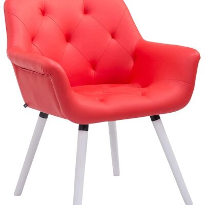 Visitor chair Cassidy imitation leather white (oak) red 60x67x83 red imitation leather Wood