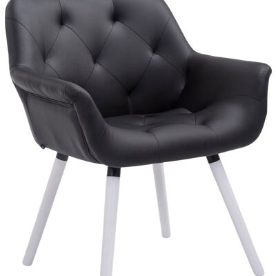 Visitor chair Cassidy imitation leather white (oak) black 60x67x83 black imitation leather Wood