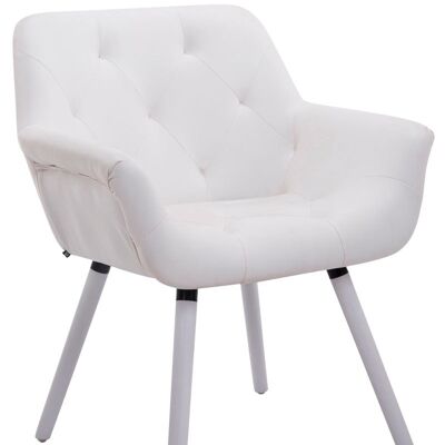 Visitor chair Cassidy imitation leather white (oak) white 60x67x83 white imitation leather Wood