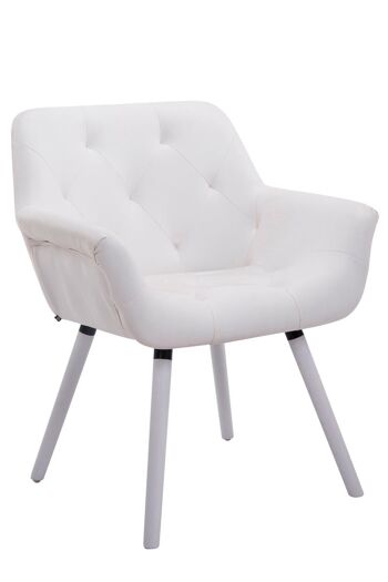 Chaise visiteur Cassidy simili cuir blanc (chêne) blanc 60x67x83 simili cuir blanc Bois