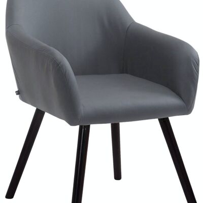 Visitor chair Achat V2 imitation leather Coffee Gray 57.5x56x79.5 Gray imitation leather Wood