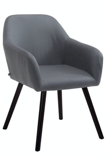 Chaise visiteur Achat V2 simili cuir Café Gris 57,5x56x79,5 Simili cuir gris Bois