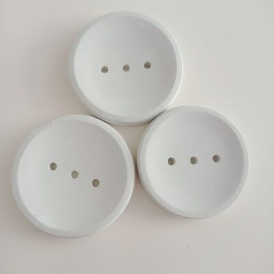 Round white concrete soap dish - Bathroom accessory