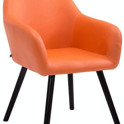 Chaise visiteur Achat V2 simili cuir Café orange 57,5x56x79,5 simili cuir orange Bois