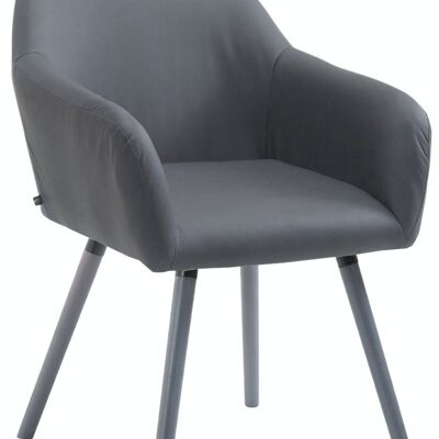 Silla de visita Achat V2 polipiel gris Gris 57,5x56x79,5 Polipiel gris Madera