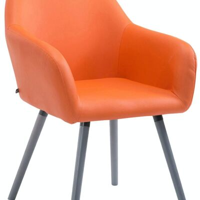 Bezoekersstoel Achat V2 imitatieleer grijs oranje 57,5x56x79,5 oranje kunstleer Hout