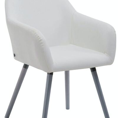 Sedia visitatore Achat V2 similpelle grigio bianco 57,5x56x79,5 similpelle bianca Legno