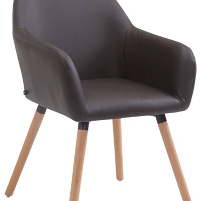 Visitor chair Achat V2 artificial leather Natura (oak) brown 57.5x56x79.5 brown artificial leather Wood