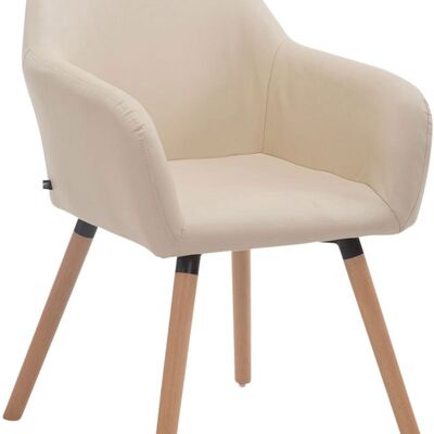 Silla de visita Achat V2 símil piel Natura (roble) crema 57,5x56x79,5 símil piel crema Madera