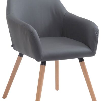 Silla de visita Achat V2 símil piel Natura (roble) Gris 57,5x56x79,5 Símil piel Gris Madera