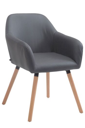 Chaise visiteur Achat V2 simili cuir Natura (chêne) Gris 57,5x56x79,5 Simili cuir gris Bois 1