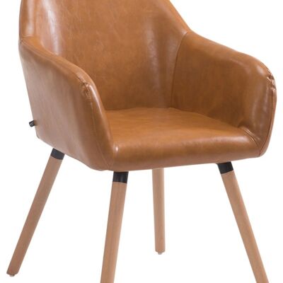 Visitor chair Achat V2 artificial leather Natura (oak) light brown 57.5x56x79.5 light brown artificial leather Wood