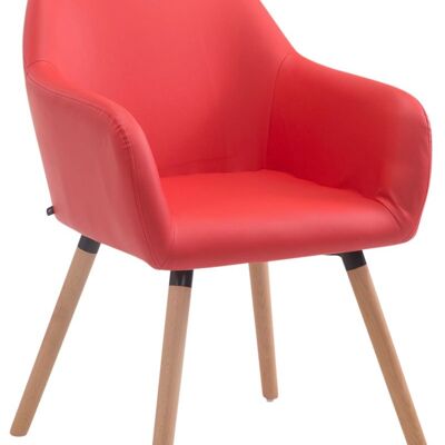 Visitor chair Achat V2 imitation leather Natura (oak) red 57.5x56x79.5 red imitation leather Wood