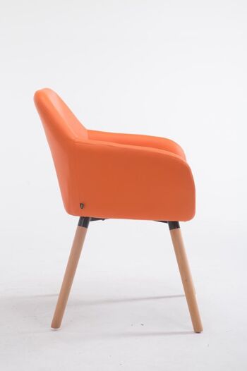 Chaise visiteur Achat V2 simili cuir Natura (chêne) orange 57,5x56x79,5 simili cuir orange Bois 3