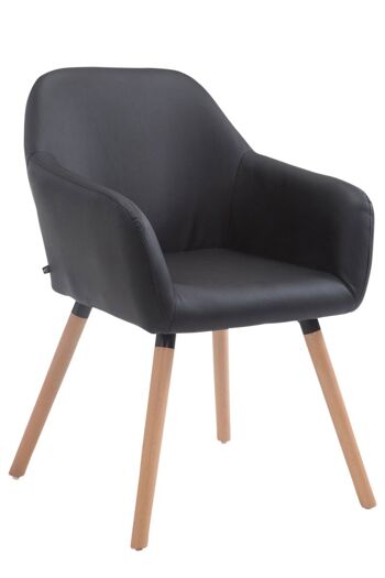 Chaise visiteur Achat V2 simili cuir Natura (chêne) noir 57,5x56x79,5 simili cuir noir Bois 1