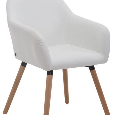 Visitor chair Achat V2 imitation leather Natura (oak) white 57.5x56x79.5 white imitation leather Wood
