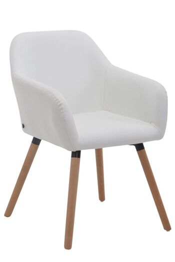 Chaise visiteur Achat V2 simili cuir Natura (chêne) blanc 57,5x56x79,5 simili cuir blanc Bois 1