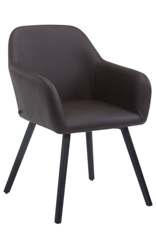 Bezoekersstoel Achat V2 imitatieleer zwart (eiken) bruin 57,5x56x79,5 bruin kunstleer Hout