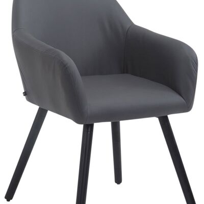 Silla de visita Achat V2 polipiel negro (roble) Gris 57,5x56x79,5 Polipiel gris Madera